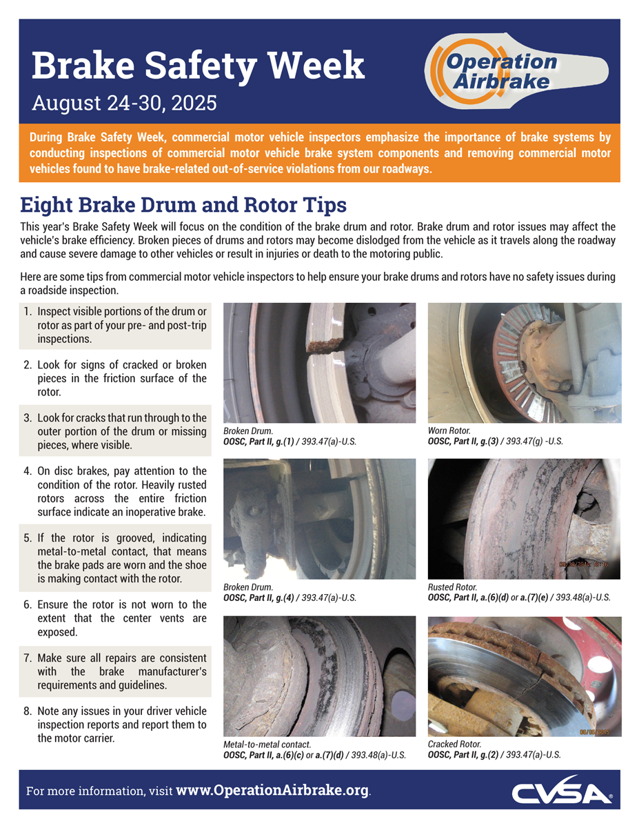 Brake Safety Week flyer CVSA