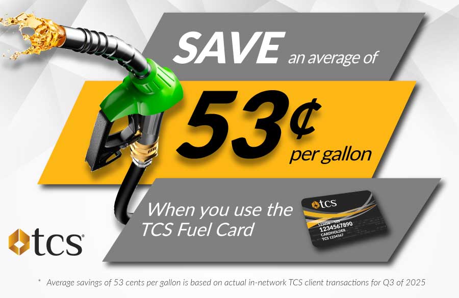 Save 53 cents with the TCS fuel card