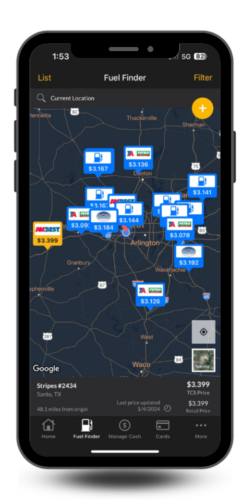 Fuel Finder on the mobile app